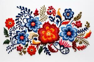 Slovak folk embroidery sticker design photo