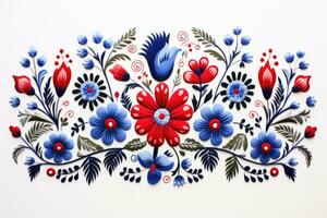 Slovak folk embroidery sticker design photo