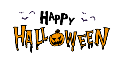 banner de texto feliz halloween, vector png