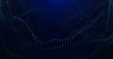 Abstract blue wave animation, digital particle wave, cyber technology background, seamless loop video