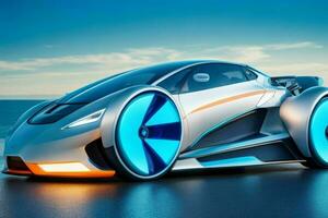 coche en de moda futurismo estilo. ai generativo Pro foto