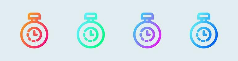 Duration line icon in gradient colors. Countdown signs vector illustration.