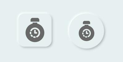 Duration solid icon in neomorphic design style. Countdown signs vector illustration.