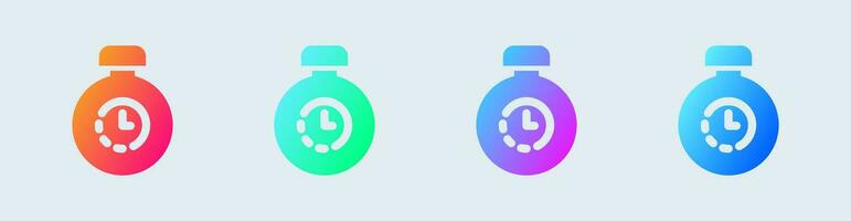 Duration solid icon in gradient colors. Countdown signs vector illustration.