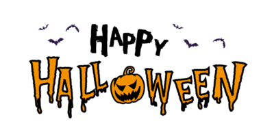 banner de texto feliz halloween png