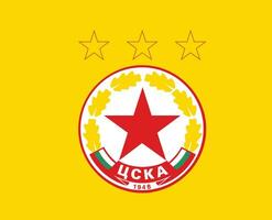 cska Sofía club logo símbolo bulgaria liga fútbol americano resumen diseño vector ilustración con amarillo antecedentes