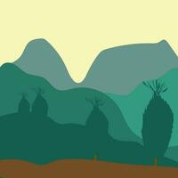 Image of mountain views with beautiful trees vector