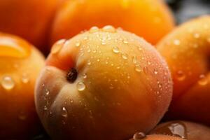 Apricot closeup photo. Generate Ai photo