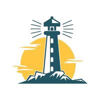 Lighthouse logo icon design vector