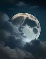 oscuro cielo, muy grande Luna ilustración foto