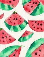 watercolor watermelon, illustration pattern photo