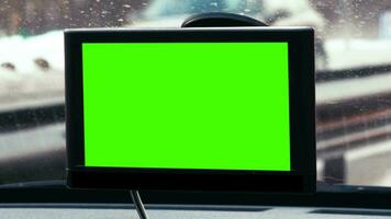 GPS apparaat met chroma sleutel over- dashboard video