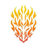 illustration vector graphic of tribal art design fire dragon face in tattoo style