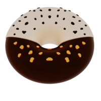 Donut isolated on transparent background . 3D rendering png