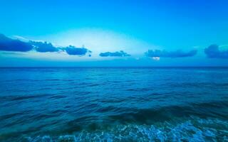 Tropical mexican beach clear turquoise water Playa del Carmen Mexico. photo