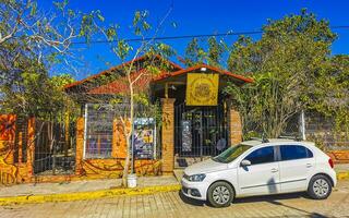 puerto escondido oaxaca mexico 2023 típico hermosa vistoso turista calle acera ciudad puerto escondido México. foto