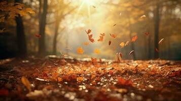 épico fotografía Disparo de otoño antecedentes con natural Encendiendo. generativo ai foto