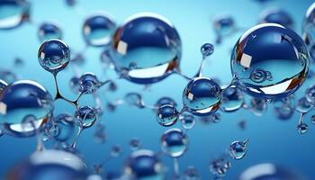 Fictitious recreation of crystal water molecules. Illustration AI photo