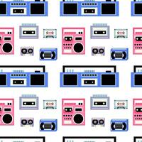 Classic 80s and 90s vector seamless pattern in flat style