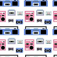 Classic 80s and 90s vector seamless pattern in flat style