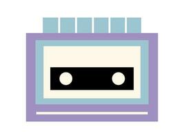 Vector audio tape recorder player in flat style