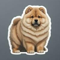 chow chow dog sticker vector art ai generate photo