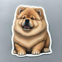 chow chow dog sticker vector art ai generate photo