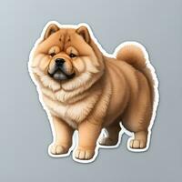 chow chow dog sticker vector art ai generate photo