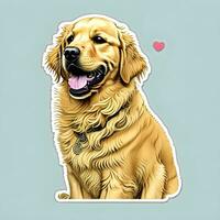 Golden retriever dog sticker vector art ai generate photo