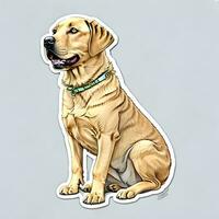 Labrador retriever dog sticker vector art ai generate photo