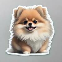 Pomeranian dog sticker vector art ai generate photo