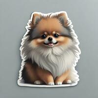 Pomeranian dog sticker vector art ai generate photo