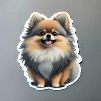 Pomeranian dog sticker vector art ai generate photo