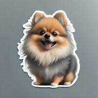 pomeranio perro pegatina vector Arte ai generar foto