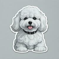 Bichon frise dog sticker vector art ai generate photo