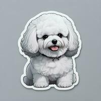 bichón frise perro pegatina vector Arte ai generar foto