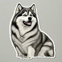 Alaskan malamute dog sticker vector art ai generate photo