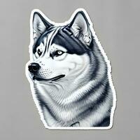 Siberian husky dog sticker vector art ai generate photo