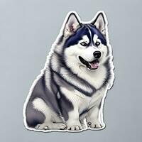 Siberian husky dog sticker vector art ai generate photo