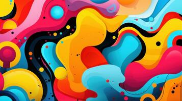 Abstract shapes in vibrant colors and patterns photo