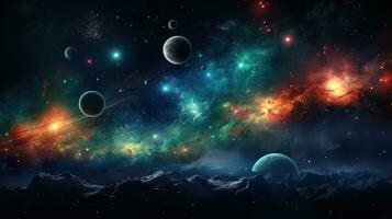 tema espacial antecedentes con galaxias y planetas foto