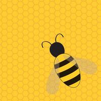 Bee icon. Flying bee on background. Cute little bee vector