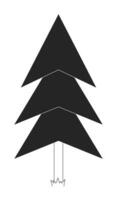 Conifer fir tree black and white 2D line cartoon object. Evergreen pine tree isolated vector outline item. Woods forest pinetree. Vegetation. Woodland spruce monochromatic flat spot illustration
