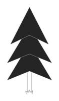 Conifer fir tree black and white 2D line cartoon object. Evergreen pine tree isolated vector outline item. Woods forest pinetree. Vegetation. Woodland spruce monochromatic flat spot illustration