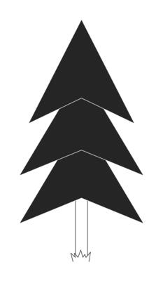 Conifer fir tree black and white 2D line cartoon object. Evergreen pine tree isolated vector outline item. Woods forest pinetree. Vegetation. Woodland spruce monochromatic flat spot illustration
