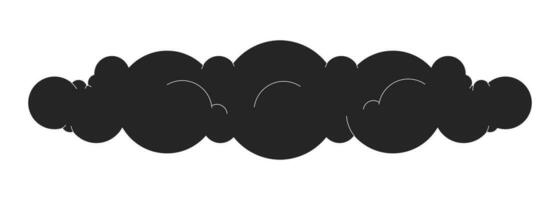 Puffy cloud black and white 2D line cartoon object. Cumulus cloud isolated vector outline item. Cumulonimbus sky. Cloudy forecast weather. Heaven cloudscape monochromatic flat spot illustration