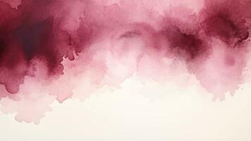 Watercolor burgundy abstract background. Watercolour maroon splash texture. Vector watercolour pattern