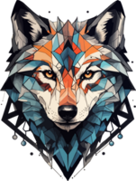 Wolf Low Poly Logo PNG Free AI Generative