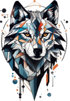 Loup faible poly logo agrafe art ai génératif png