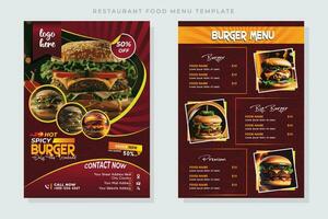 restaurante descuento comida hamburguesa volantes diseño, hoy menú serpiente chino comida anuncio plantilla, delicioso rápido comida Pizza póster vector